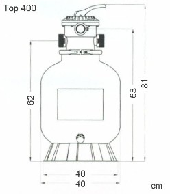 pieskovy filter s hornym ventilom 400mm
