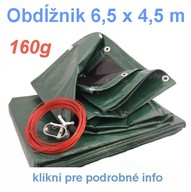 Krycia plachta tažká - 160g/m² - obdĺžnik 6,5x4,5m