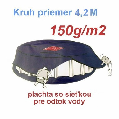 Krycia plachta tažká - 150g/m² - kruh 4,20m so sieťou