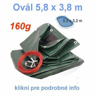 Krycia plachta tažká - 160g/m² - Ovál 5,8x3,8m