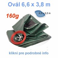 Krycia plachta tažká - 160g/m² - Ovál 6,6x3,8m