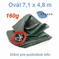 Krycia plachta tažká - 160g/m² - Ovál 7,1x4,8m